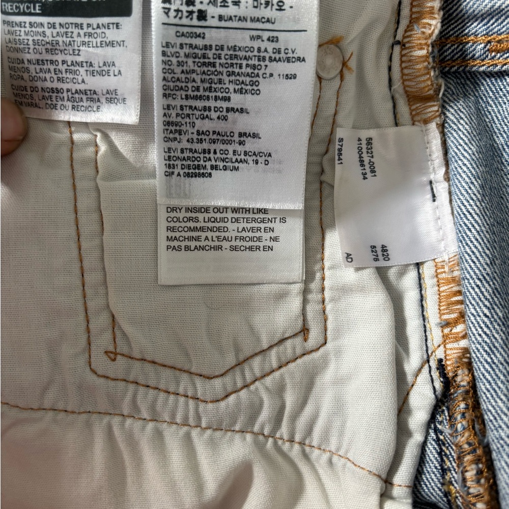 Levi's 501 Big E Premium Distressed Cutoff Denim Shorts - Blue 27 - Picture 13 of 16